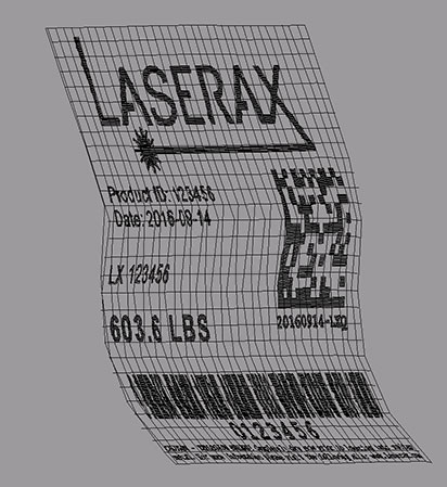 Figure 1b: View of the 3D surface generated showing the position of the identifier to be laser marked.