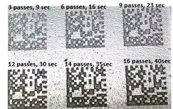 Figure 14- Influence of the depth on the contrast after shot blast and paint.