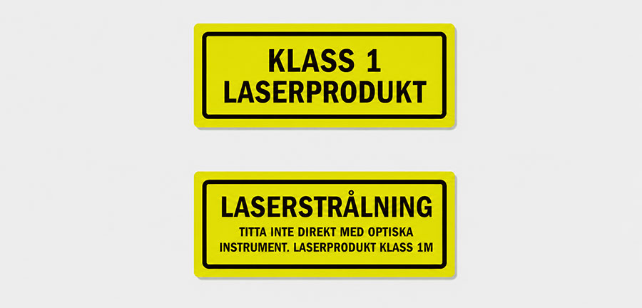 Klass 1 laserproduktsmärkning
