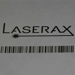 Laser annealing of a logo and barcode