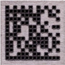 Laser engraving of a data matrix code