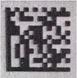 Laser etching of a data matrix code