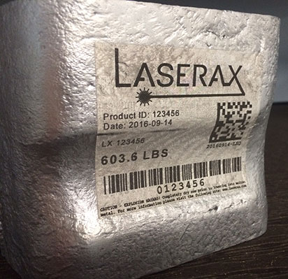 Figure 1a: View of the laser marked ingot piece.