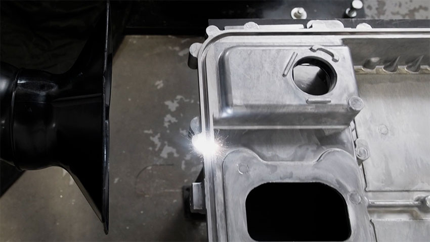 Laser texturing of battery housing