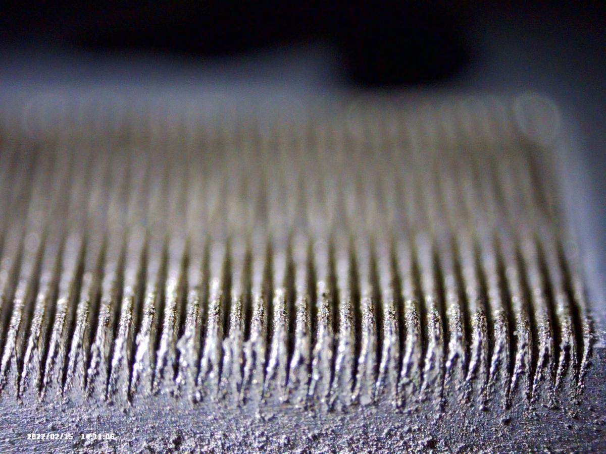 Cross-section view of a laser textured surface