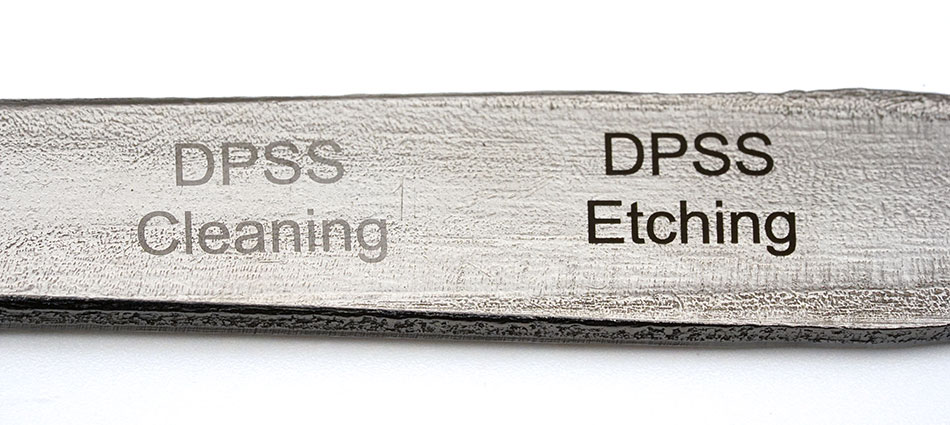 Medical tool laser cleaning and etching