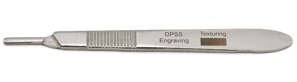 Medical scalpel laser engraving