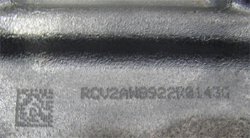 Figure 2: Pinstamp®/Dot peen marked die casting.