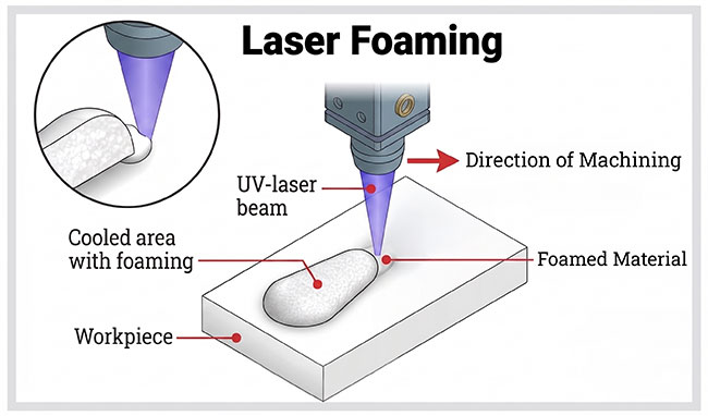 Plastic laser foaming process
