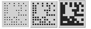 Datenmatrix-Codes mit variierenden Füllungen