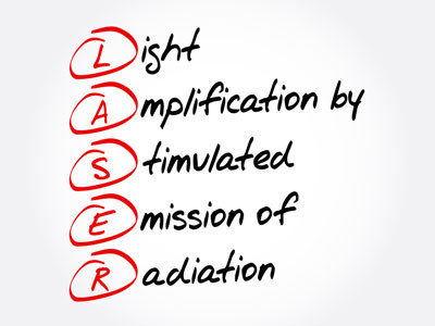 The word laser is an acronym for “Light Amplification by Stimulated Emission of Radiation”