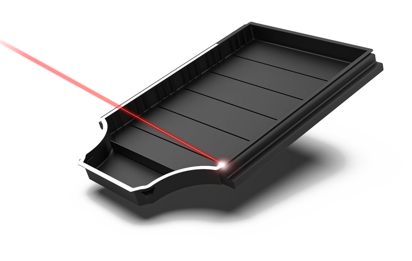 Laser cleaning of a battery tray