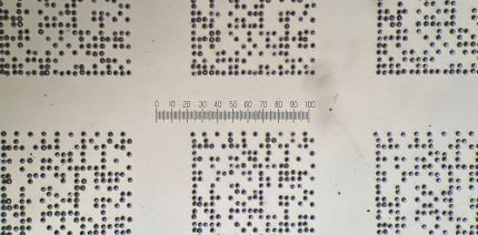 Wafer laser marking zoomed in
