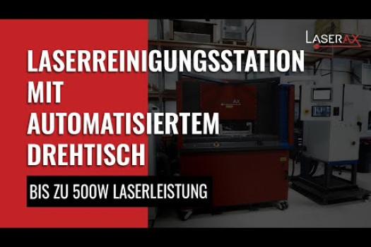 Laserreinigungsstation Mit Automatisiertem Drehtisch